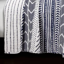 Navy Geometric 3-Pc. King Quilt Set-Kirkland's Home Best