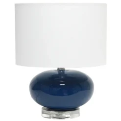 Navy Glass Short Oval Table Lamp-Kirkland's Home Clearance