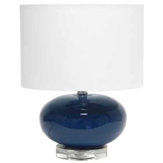 Navy Glass Short Oval Table Lamp-Kirkland's Home Clearance