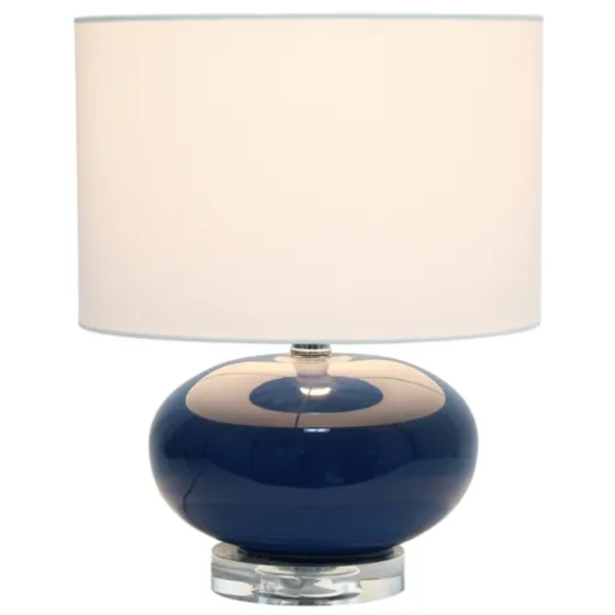 Navy Glass Short Oval Table Lamp-Kirkland's Home Clearance