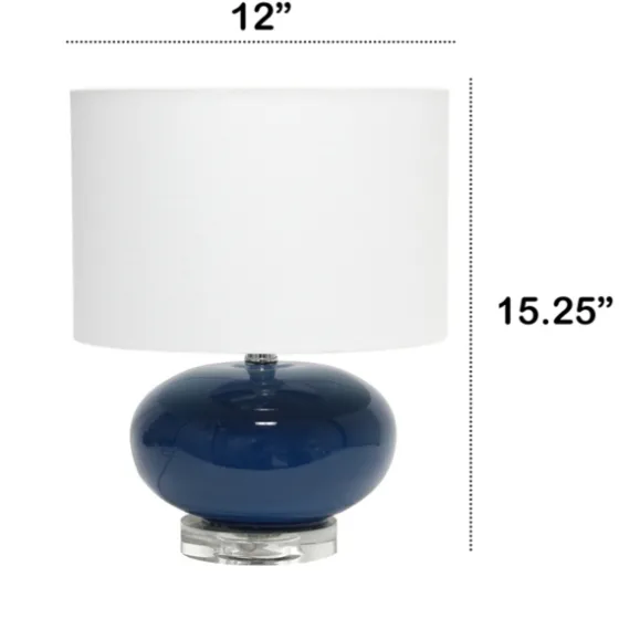Navy Glass Short Oval Table Lamp-Kirkland's Home Clearance
