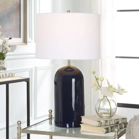 Navy Glazed Ceramic Table Lamp-Kirkland's Home Discount