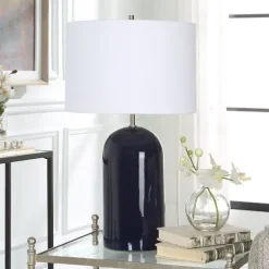 Navy Glazed Ceramic Table Lamp-Kirkland's Home Discount