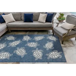 Navy Harrison Turtle Indoor/Outdoor Area Rug, 4X7-Kirkland's Home Fashion