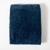 Navy Heavenly Herringbone Plush Throw-Kirkland's Home Fashion