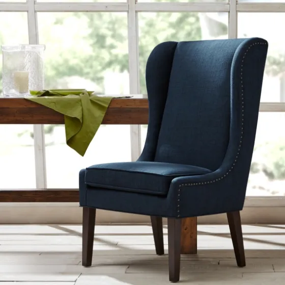Navy High Wingback Nailhead Trim Dining Chair-Kirkland's Home Best Sale