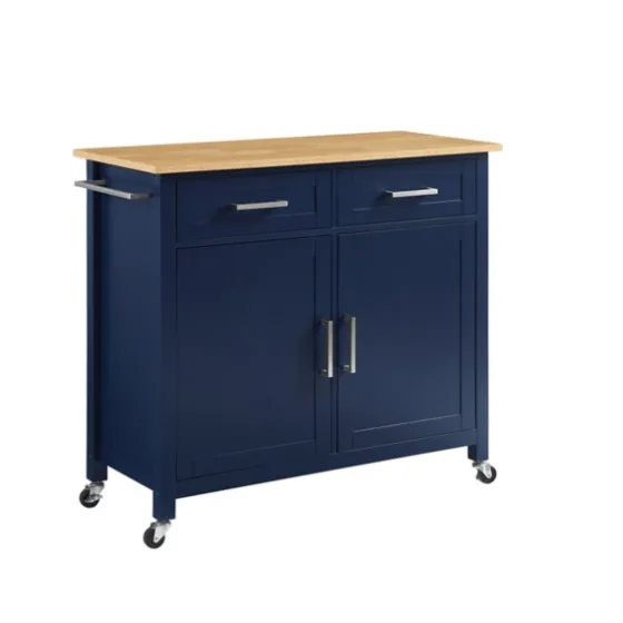 Navy Industrial Kitchen Cart-Kirkland's Home Discount