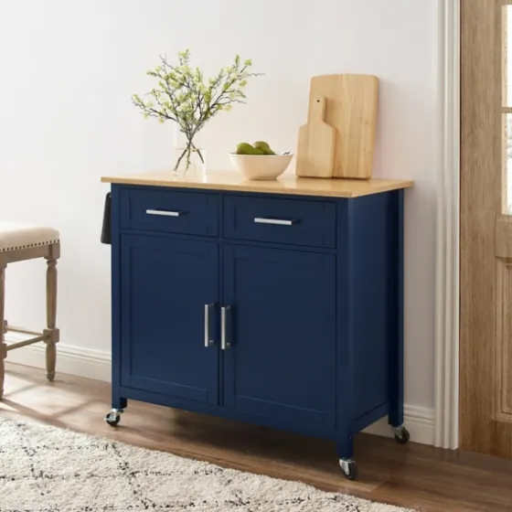Navy Industrial Kitchen Cart-Kirkland's Home Discount