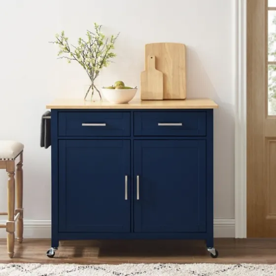 Navy Industrial Kitchen Cart-Kirkland's Home Discount