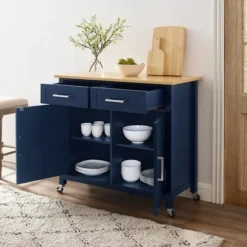 Navy Industrial Kitchen Cart-Kirkland's Home Discount