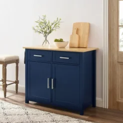 Navy Industrial Kitchen Cart-Kirkland's Home Discount