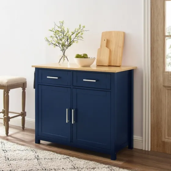 Navy Industrial Kitchen Cart-Kirkland's Home Discount