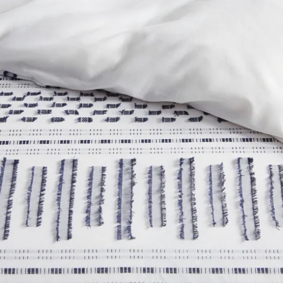 Navy Jacquard California King 3-Pc. Comforter Set-Kirkland's Home Clearance
