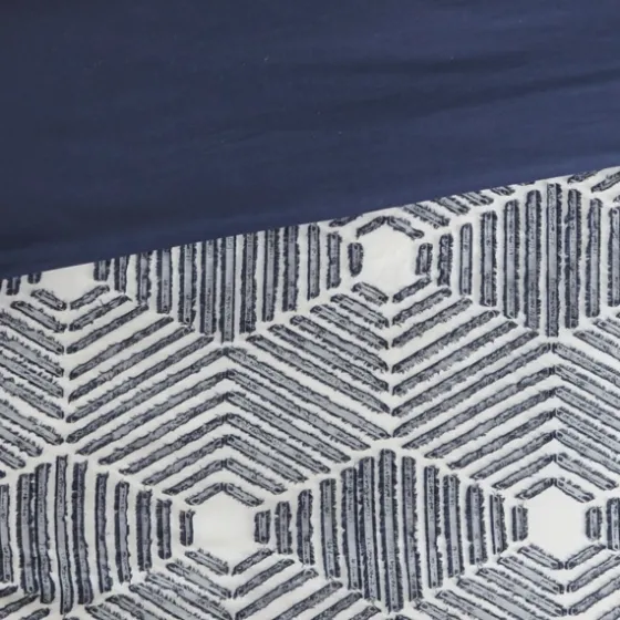 Navy Jacquard 3-Pc. California King Comforter Set-Kirkland's Home New
