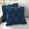 Navy Knotted Lattice Throw Pillows, Set Of 2-Kirkland's Home Cheap