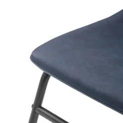 Navy Leather Industrial Dining Chairs, Set Of 2-Kirkland's Home Outlet