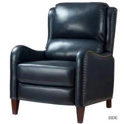 Navy Leather Nailhead Traditional Recliner-Kirkland's Home Cheap