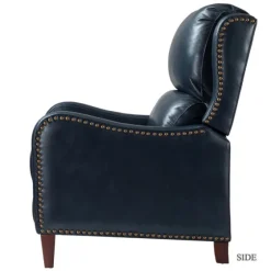 Navy Leather Nailhead Traditional Recliner-Kirkland's Home Cheap