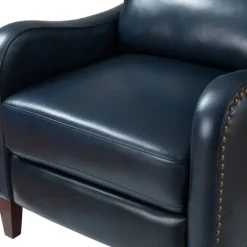 Navy Leather Nailhead Traditional Recliner-Kirkland's Home Cheap
