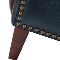 Navy Leather Nailhead Traditional Recliner-Kirkland's Home Cheap