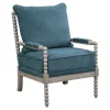 Navy Liam Turned Leg Accent Chair-Kirkland's Home Online