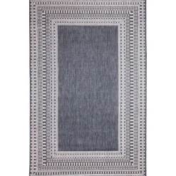 Navy Linear Macy Indoor/Outdoor Area Rug, 6X9-Kirkland's Home New