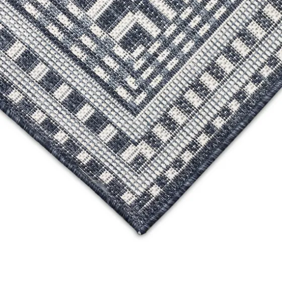 Navy Linear Macy Indoor/Outdoor Area Rug, 6X9-Kirkland's Home New