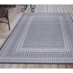 Navy Linear Macy Indoor/Outdoor Area Rug, 4X7-Kirkland's Home New