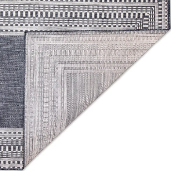 Navy Linear Macy Indoor/Outdoor Area Rug, 4X7-Kirkland's Home New