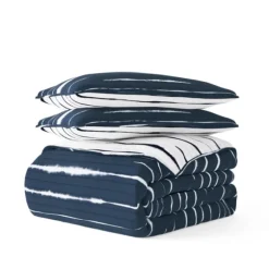 Navy Linear Reversible 2-Pc. Twin Quilt Set-Kirkland's Home Best