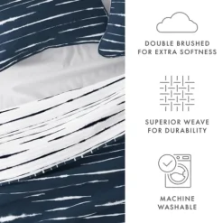 Navy Linear Reversible 2-Pc. Twin Quilt Set-Kirkland's Home Best