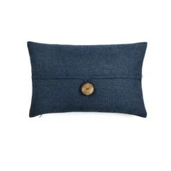 Navy Linen And Button Lumbar Pillow Cover-Kirkland's Home Shop