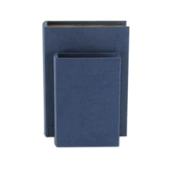 Navy Linen Book Boxes, Set Of 2-Kirkland's Home Cheap