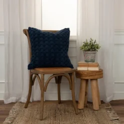 Navy Looped Cotton Throw Pillow-Kirkland's Home Online