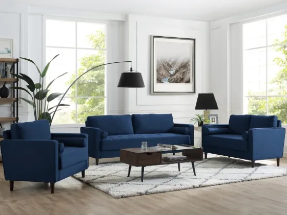 Navy Lumbar Eucalyptus Sofa-Kirkland's Home Outlet