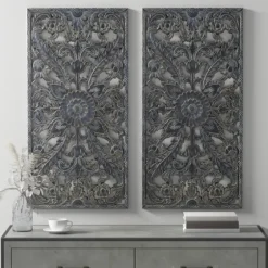 Navy Madison Park Floral Wall Plaques, Set Of 2-Kirkland's Home Discount