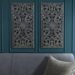 Navy Madison Park Floral Wall Plaques, Set Of 2-Kirkland's Home Discount