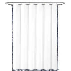 Navy Melora Tasseled Border Shower Curtain-Kirkland's Home Best Sale
