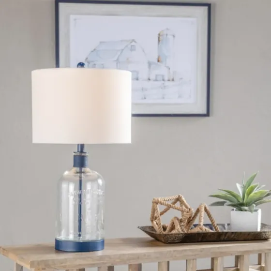 Navy Metal And Glass Jar Table Lamp-Kirkland's Home Cheap