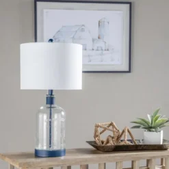 Navy Metal And Glass Jar Table Lamp-Kirkland's Home Cheap