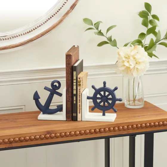 Navy Metal Coastal Bookends, Set Of 2-Kirkland's Home Best Sale