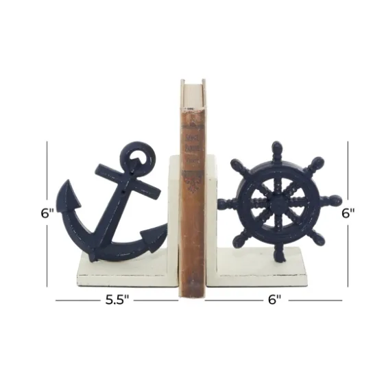 Navy Metal Coastal Bookends, Set Of 2-Kirkland's Home Best Sale
