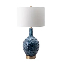 Navy Mod Square Pattern Table Lamp-Kirkland's Home New