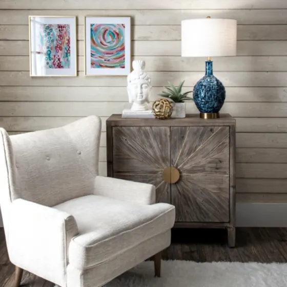 Navy Mod Square Pattern Table Lamp-Kirkland's Home New