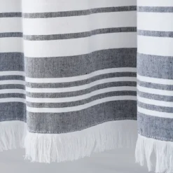 Navy Nantucket Fringe Curtain Panel Set, 84 In.-Kirkland's Home Outlet