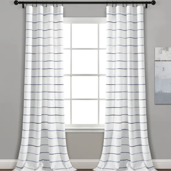 Navy Ombre Stripe Curtain Panel Set, 84 In.-Kirkland's Home Shop