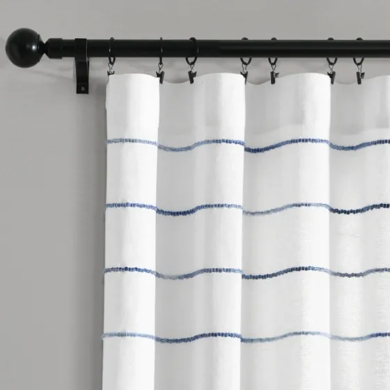 Navy Ombre Stripe Curtain Panel Set, 84 In.-Kirkland's Home Shop