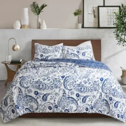 Navy Paisley 3-Pc. Full/Queen Reversible Quilt Set-Kirkland's Home Hot