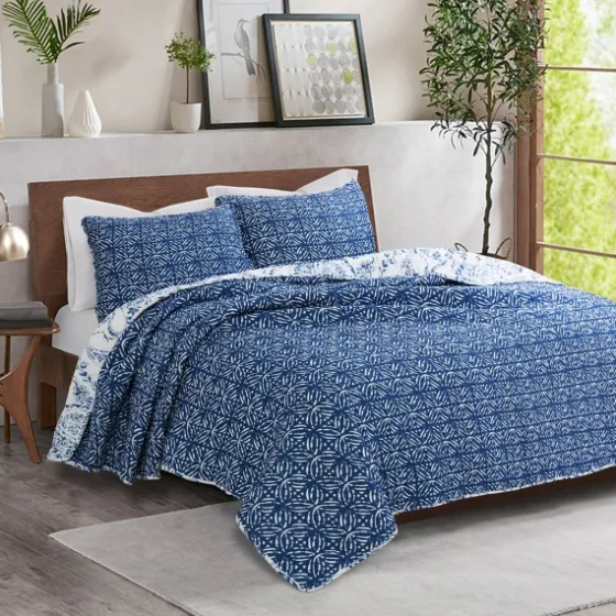 Navy Paisley 3-Pc. Full/Queen Reversible Quilt Set-Kirkland's Home Hot