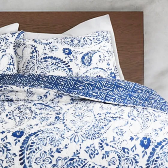 Navy Paisley 3-Pc. Full/Queen Reversible Quilt Set-Kirkland's Home Hot